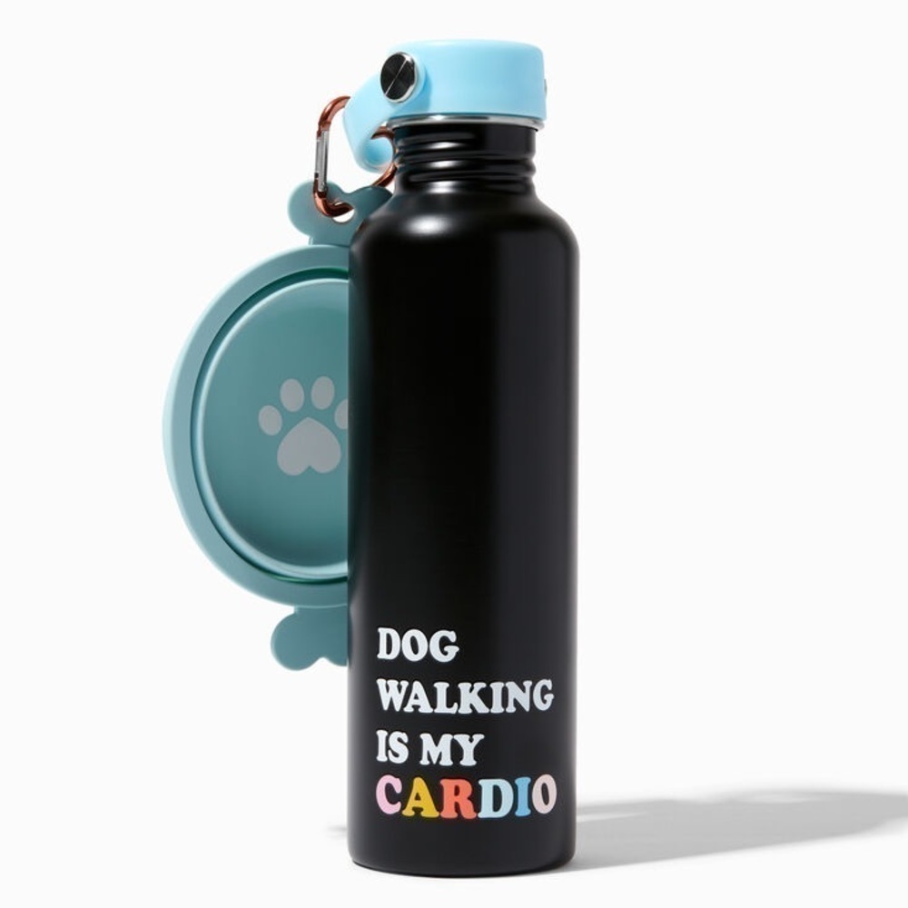NWT Dog Walking Is my Cardio Pet Bowl & Water Bottle Set - Picture 2 of 4